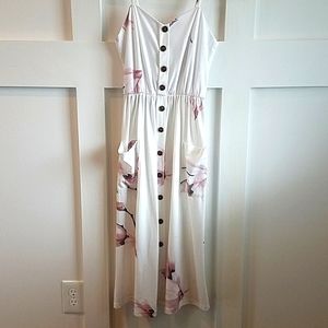 Floral Midi Dress with Pockets